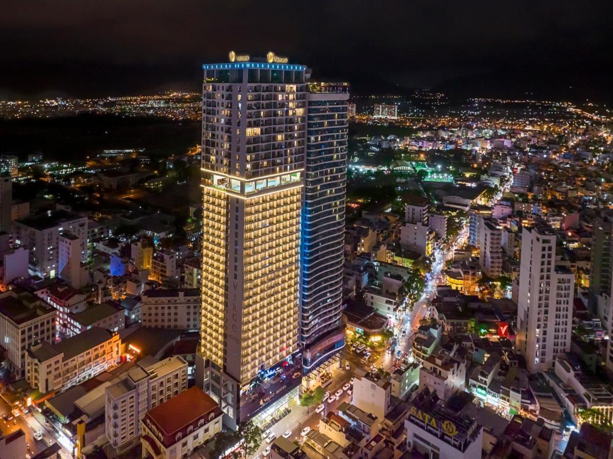 Virgo Hotel Nha Trang Luaran gambar Aerial view of the hotel at night